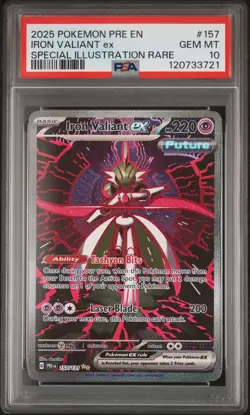 2025 Pokemon Prismatic Evolutions Iron Valiant EX #157 SIR PSA 10 GEM MINT - Image 1