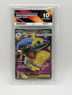 Pokemon TCG Phantasmal Flames Mega Sharpedo Ex Secret Rare 113/094 Ace 10 - Image 1