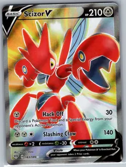 Scizor V (Full Art) 183/189 SWSH03: Darkness Ablaze - Pokemon Card - NM - Image 1