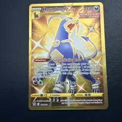 Pokemon 2021 Sword & Shield Battle Styles #179 Houndoom Gold Secret Rare NM - Image 1