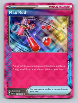 Max Rod 116/131 Holo ACE SPEC Rare SV: Prismatic Evolutions Pokemon Near Mint - Image 1
