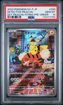 2023 Pokemon SV-P Japanese Detective Pikachu Returns Pre-Order #098 PSA 10 - Image 1