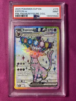 2025 Pokemon Black Star Promo #175 Espeon Ex Pre Premium Figure Coll PSA 9 - Image 1