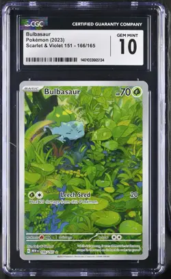 2023 Pokemon Scarlet & Violet 151 Bulbasaur #166/165 Illustration Rare CGC 10 - Image 1