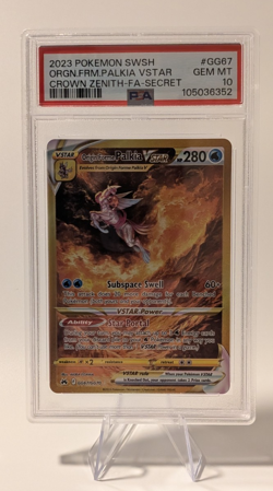 2023 POKEMON SWSH CROWN ZENITH FA SECRET ORIGIN FORME PALKIA VSTAR #GG67 PSA 10 - Image 1