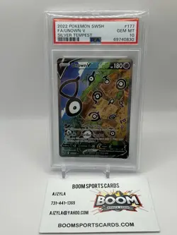 2022 Pokemon Silver Tempest UNOWN V Alternate Art 177/195 PSA 10 GEM MINT - Image 1