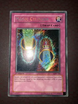 Yu-Gi-Oh! Magic Cylinder -LON-104- Secret Rare- 1st Edition DAMAGED! - Image 2
