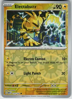 Pokemon Electabuzz 125/165 SV: Scarlet & Violet 151 NM Reverse Holo card - Image 1