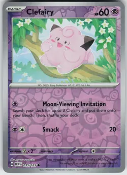 Pokemon Clefairy 035/165 SV: Scarlet & Violet 151 NM Reverse Holo card - Image 1