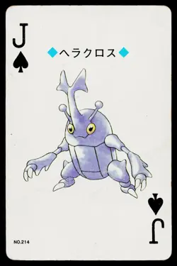 Heracross Jack of Spades Pokemon Gold Deck Playing Card Heavily Played - Image 1