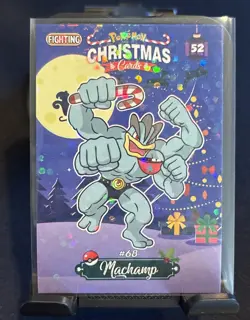 Rare Full Art Pokemon Christmas Collectoons Card #52 Machamp Peru Low Pop - Image 1