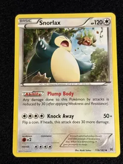 -Snorlax 118/162 Breakthrough Regular Pokemon Card -VeryLP - Image 1