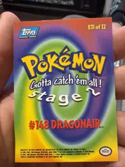 Pokemon Topps Dragonair #148 Stage 2 Evolution Card ET1/12 Vintage - Image 2