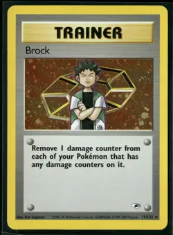 2000 Pokemon Gym Heroes Brock 15/132 WOTC Holo Rare Near Mint - Image 1