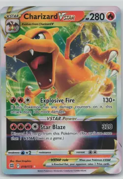 Charizard VSTAR 018/172 Holo VSTAR Rare Brilliant Stars Pokemon Near Mint - Image 1