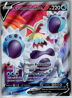 Crabominable V (Full Art) 248/264 SWSH08: Fusion Strike - Pokemon Card - NM - Image 1