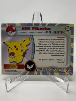 Pokemon 1999 Topps TV Animation Edition Pikachu #25 Foil Holo - Image 2