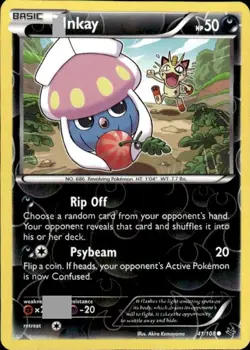Pokemon Reverse Holo Inkay XY - Roaring Skies 41/108 LP - Image 1