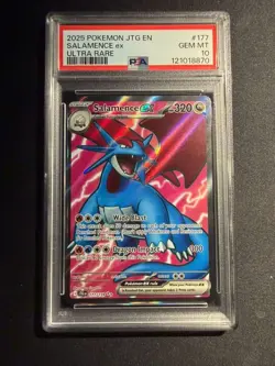 2025 Pokemon JTG EN Salamence ex PSA 10 GEM FULL ART ULTRA RARE 177/159 - Image 1