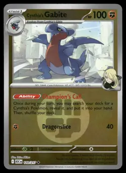 CYNTHIA'S GABITE (ENERGY SYMBOL PATTERN) 110/217 ASCENDED HEROES POKEMON NM - Image 2