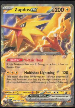 Zapdos ex Double Rare SV: Scarlet & Violet 151 #145/165 [Near Mint] Pokemon TCG - Image 1