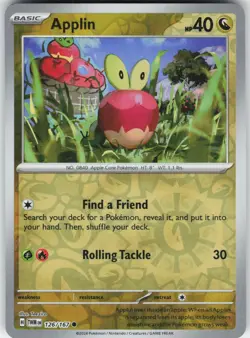 Applin 126/167 Common Twilight Masquerade Pokemon Reverse Holo Near Mint - Image 1