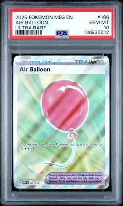 2025 POKEMON MEG EN-MEGA EVOLUTION 166 AIR BALLOON ULTRA RARE PSA 10 - Image 1