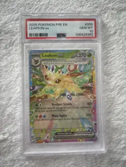 2025 POKEMON PRE EN-PRISMATIC EVOLUTIONS #006 LEAFEON EX PSA 10 - Image 1