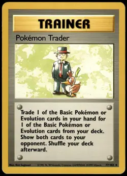 Pokemon Trader 77/102 Base Set Unlimited Rare LP Pokemon 1999 - Image 1