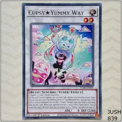 Cupsy Yummy Way - JUSH-EN019 - Rare 1st Edition Yugioh - Image 1