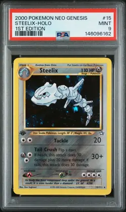 PSA 9 Steelix 1st Edition Holo 2000 Neo Genesis #15 MINT Pokemon Card - Image 1