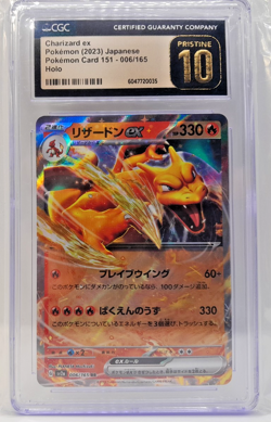 2023 CGC Pristine 10 Charizard ex 006/165 Japanese Pokemon Card 151 - Gold Label - Image 1