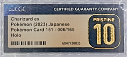 2023 CGC Pristine 10 Charizard ex 006/165 Japanese Pokemon Card 151 - Gold Label - Image 3