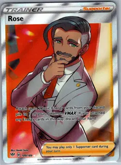 Rose (Full Art) 189/189 SWSH03: Darkness Ablaze - Pokemon Card - NM - Image 1