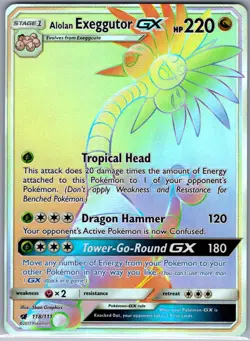 Alolan Exeggutor GX (Secret) 118/111 SM - Crimson Invasion - Pokemon Card - NM - Image 1
