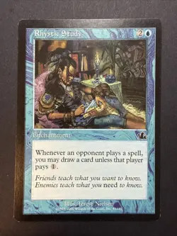 Rhystic Study - Prophecy - Vintage Magic The Gathering 2000!! - Image 1