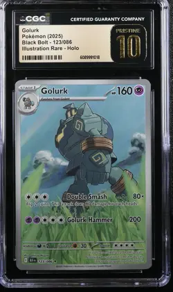 2025 POKEMON BLK EN-BLACK BOLT ILLUSTRATION RARE #123 GOLURK CGC 10 PRISTINE - Image 1