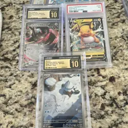 Pokemon TCG 3-Card Graded Japanese Holo Lot: Raichu V 045, Iron Treads ex - Image 1