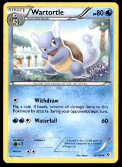 Wartortle 30/149 Uncommon Boundaries Crossed Pokemon Moderately Played - Image 1