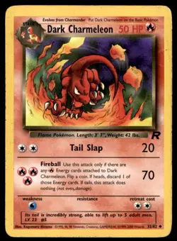 Dark Charmeleon 32/82 Uncommon Team Rocket Pokemon Unlimited Heavily Played - Image 1