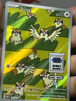 Pokemon TCG Pidgey Illustration Rare Card 207/197 Sv03: Obsidian Flames - Image 3