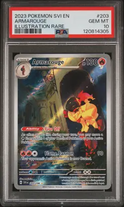 2023 POKEMON SVI EN-SCARLET & VIOLET ILLUSTRATION RARE #203 ARMAROUGE PSA 10 - Image 1