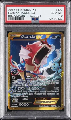 2016 POKEMON XY BREAKPOINT SECRET #123 FULL ART/GYARADOS EX PSA 10 - Image 1
