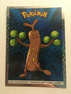 STICKER POKEMON FOIL HOLO N°185 " SUDOWOODO " DUNKIN BOOMER TOPPS MINT NEUF 2001 - Image 1