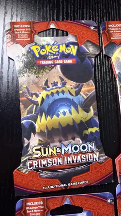 4x Pokemon Sun and Moon Crimson Invasion Booster Pack Full Art Set sleeved 820650802492 - Image 3