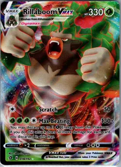 Rillaboom VMAX 018/192 SWSH02: Rebel Clash - Pokemon Card - NM - Image 1