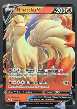 Pokemon Ninetales V #026/192 English Rebel Clash - Image 1