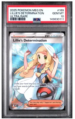 Pokemon 2025 Mega Evolution Lilie's Determination 169/132. PSA 10 - Image 1