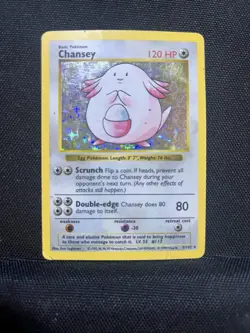 Pokemon Chansey TCG Base Set Shadowless Unlimited Holo Rare - Image 1
