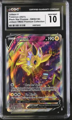 Pokemon Jolteon V SWSH183 Ultra Rare Black Star Promo - CGC 10 - Image 1